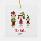 Aangepaste naam op maat voor kerstmis keramisch ornament (Voorkant)