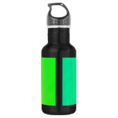 Aangepaste Naam op Neon Aqua Groen en Geel Waterfles (Achterkant)