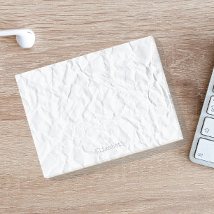 Aangepaste naam op papier met faux-crinkeld papier post-it® notes