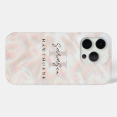 Aangepaste Naam Opal Stone Design Roos Gold Monogr Case-Mate iPhone Case (Achterkant (horizontaal))