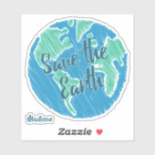 Aangepaste naam Opslaan Aarde Sticker (Vel)