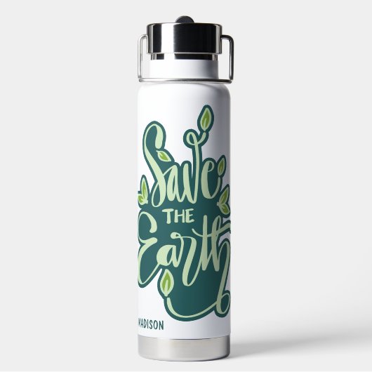 Aangepaste naam Opslaan Aarde Waterfles (Achterkant)