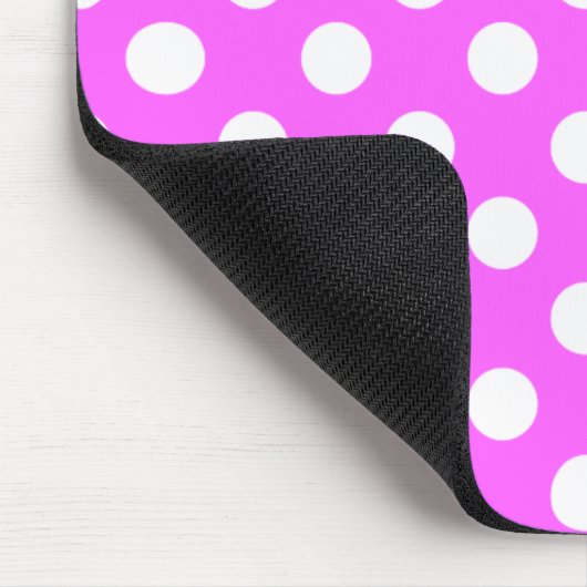 Aangepaste naam Opvallend roze witte pooldots Muismat (Hoek)