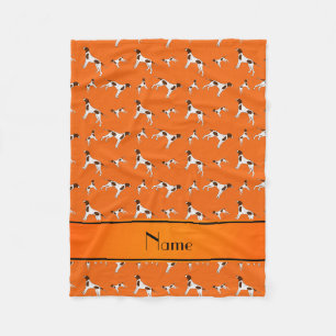 Aangepaste naam oranje aanwijzingshonden fleece deken