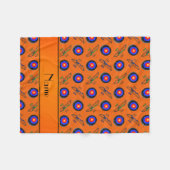 Aangepaste naam oranje boogkunst fleece deken (Voorkant (Horizontaal))