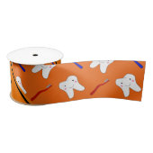 Aangepaste naam oranje borstels en tandenpatroon lint (Spoel)