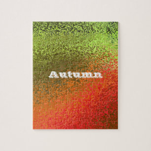 Aangepaste naam oranje groene abstracte gradiënt k legpuzzel
