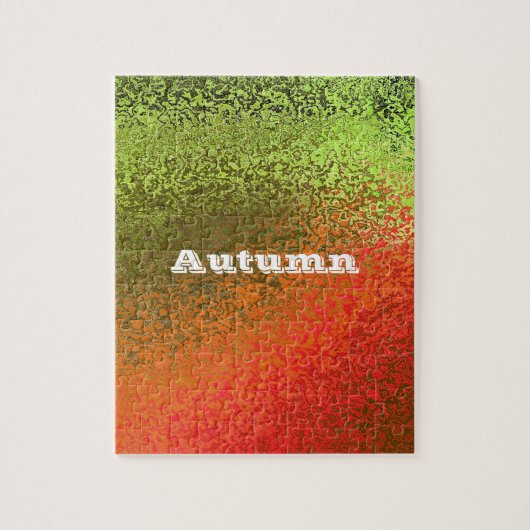 Aangepaste naam oranje groene abstracte gradiënt k legpuzzel (Verticaal)