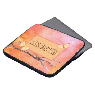 Aangepaste naam Oranje Laptop Sleeve