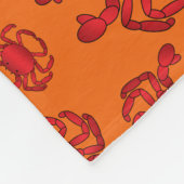 Aangepaste naam oranje patroon rode krab fleece deken (Hoek)