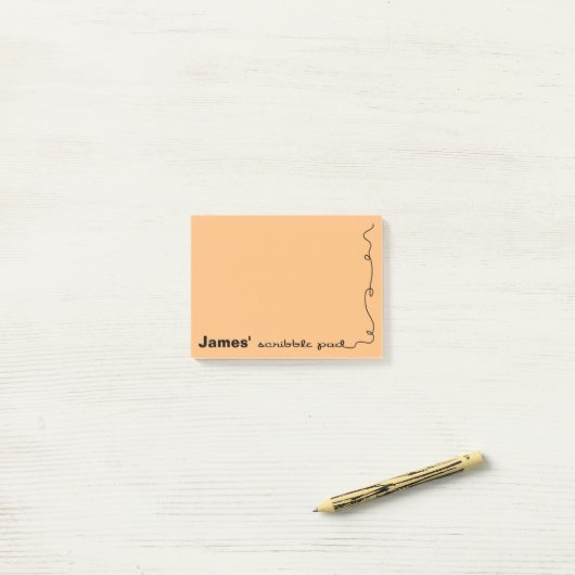 Aangepaste naam Oranje plakbord Post-it® Notes (Op bureau)