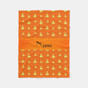 Aangepaste naam oranje rubbereenpatroon fleece deken
