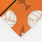 Aangepaste naam oranje volleybaltrofevlag fleece deken (Hoek)