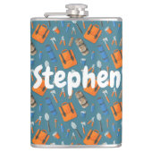 Aangepaste Naam Outdoor Gear Pattern Vinyl Heupfles (Voorkant)