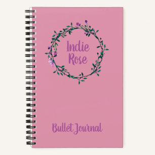 Aangepaste naam Paars Bullet Journal Notitieboek