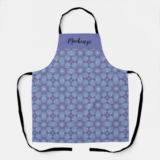 Aangepaste naam Paars Geometric Pattern Schort (Voorkant)