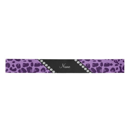 Aangepaste naam paars leopard-patroon lint (Voorkant)