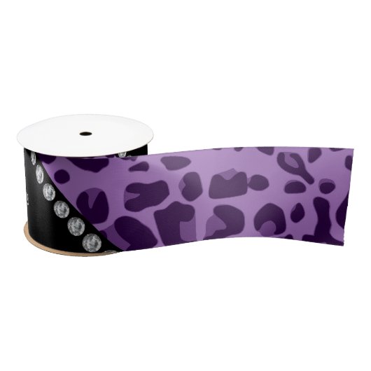 Aangepaste naam paars leopard-patroon lint (Spoel)