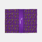 Aangepaste naam paarse adelaars fleece deken (Voorkant (Horizontaal))