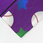 Aangepaste naam paarse baseball blue green stars fleece deken (Hoek)