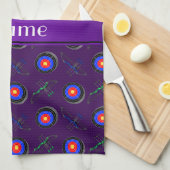 Aangepaste naam paarse boogkunst theedoek (Quarter Fold)