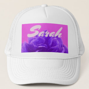 Aangepaste naam Paarse frambozenbloemen Trucker Pet