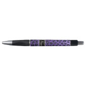 Aangepaste naam paarse glitter leopard spots pen (Voorkant)