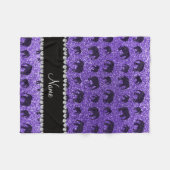 Aangepaste naam paarse glitterolifanten fleece deken (Voorkant (Horizontaal))