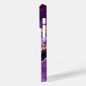 Aangepaste naam Paarse Gouden Glitter iPhone Case (Achterkant / Links)