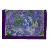 Aangepaste naam paarse groene abstract geschilderd kussensloop (Achterkant)