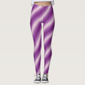 Aangepaste naam Paarse pasta Stripe Yoga Leggings (Voorkant)