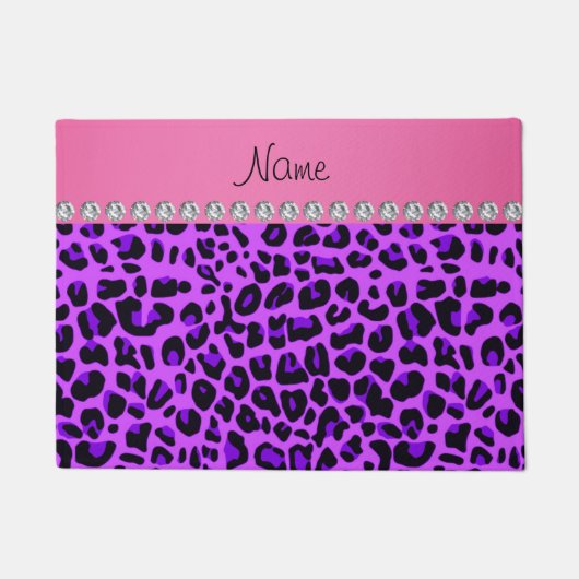 Aangepaste naam paarse roze strook deurmat (Voorkant)
