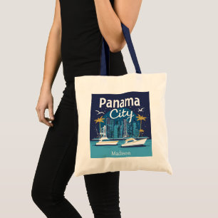 Aangepaste naam Panama City Tote Bag