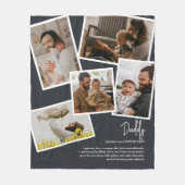 Aangepaste naam Papa Vader Definitie Fotocollage Fleece Deken (Voorkant)