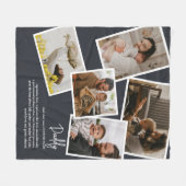 Aangepaste naam Papa Vader Definitie Fotocollage Fleece Deken (Voorkant (Horizontaal))