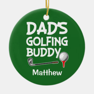Aangepaste naam Pap's Golfing Buddy jongens versie Keramisch Ornament