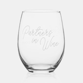 Aangepaste naam "Partners in Wine" Koppels Wijnglas Zonder Voet