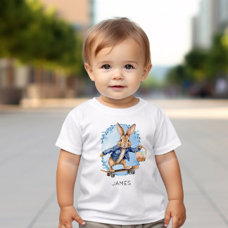 Aangepaste naam Pasen Bunny Boy Skateboarden Kinder Shirts