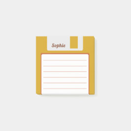 Aangepaste naam pastel floppy disk, warme 70s kleu post-it® notes