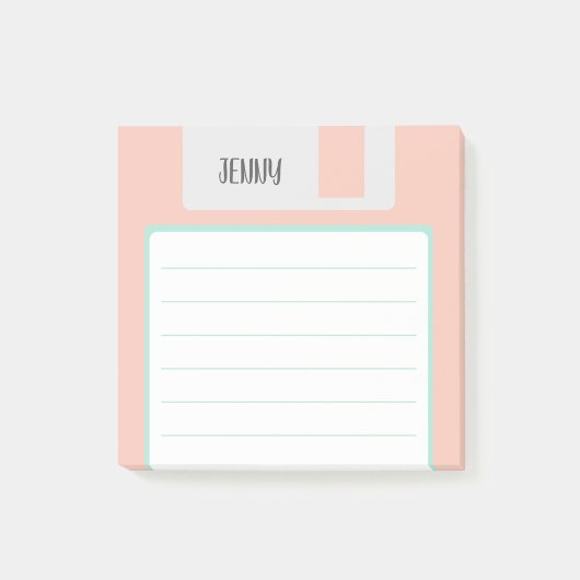 Aangepaste naam pastel floppy disk, Y2K-stijl Post-it® Notes