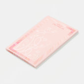 Aangepaste naam Pastel Peach Pink White Spiral Vin Post-it® Notes (Schuin)