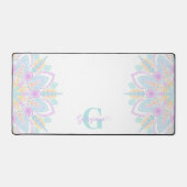 Aangepaste naam Pastel Rainbow Floral Sundae Manda Bureaumat (Voorkant)