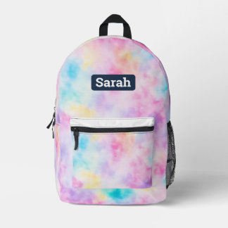 aangepaste naam pastel Tie dye rugzak