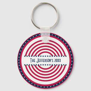 Aangepaste naam Patriot Rood Wit Blauw Sleutelhanger