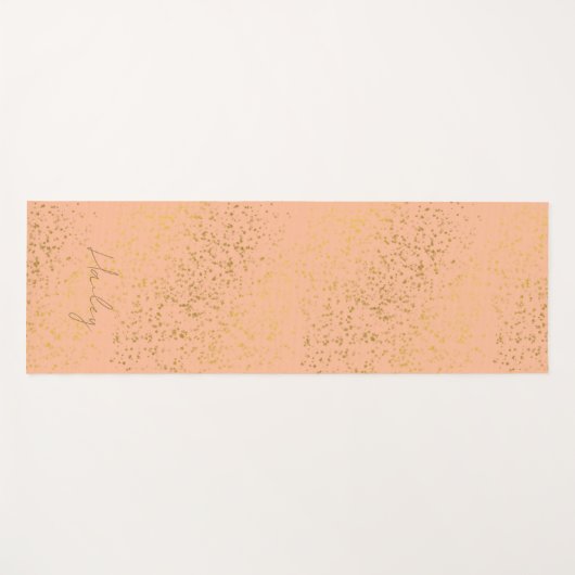 Aangepaste naam Peach Fuzz Gold Star Pattern Yogamat (Voorkant (horizontaal))