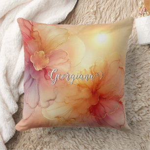 Aangepaste Naam Peach Raspberry Bloemen Alcohol In Kussen