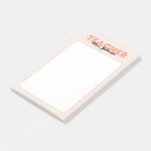 Aangepaste naam Peach Teacher Post-it® Notes (Schuin)
