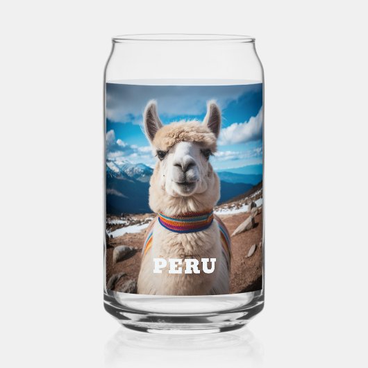 Aangepaste naam Peru Llama Blikvorm Glas (Achterkant)