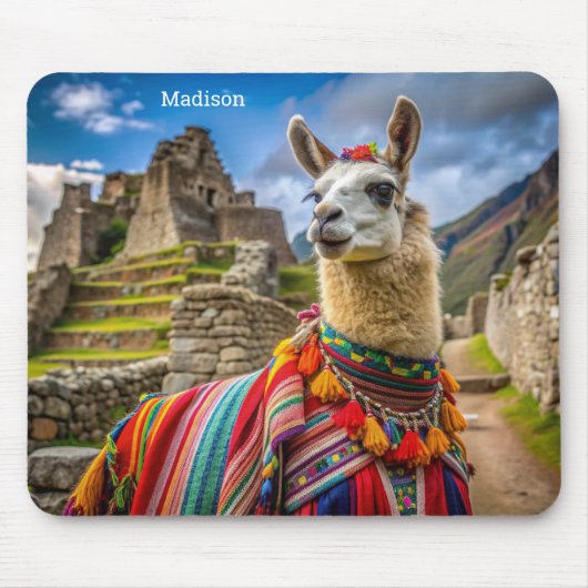 Aangepaste naam Peru Llama Muismat (Voorkant)