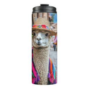 Aangepaste naam Peru Llama Thermosbeker